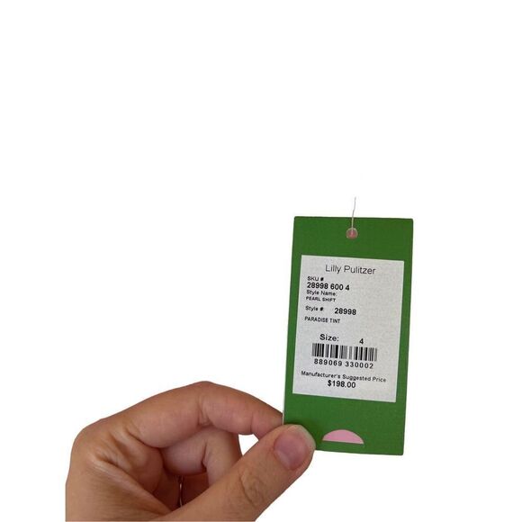 Lilly Pulitzer Womens Pink Gold Lace Pearl Paradise Tint Shift Halter Dress NWT - Picture 9 of 9